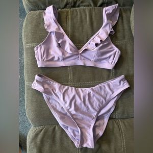 Purple two piece swimsuit